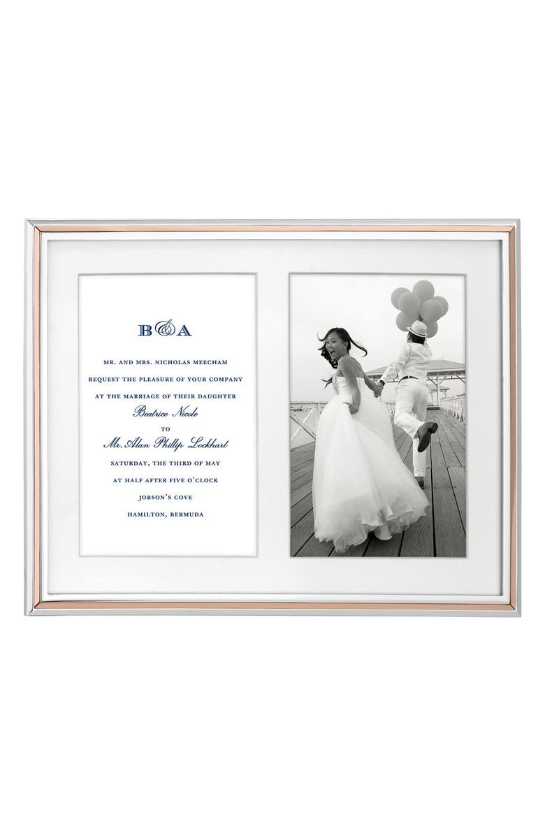 Kate Spade New York rosy glow double invitation bridal picture frame, Main, color, 