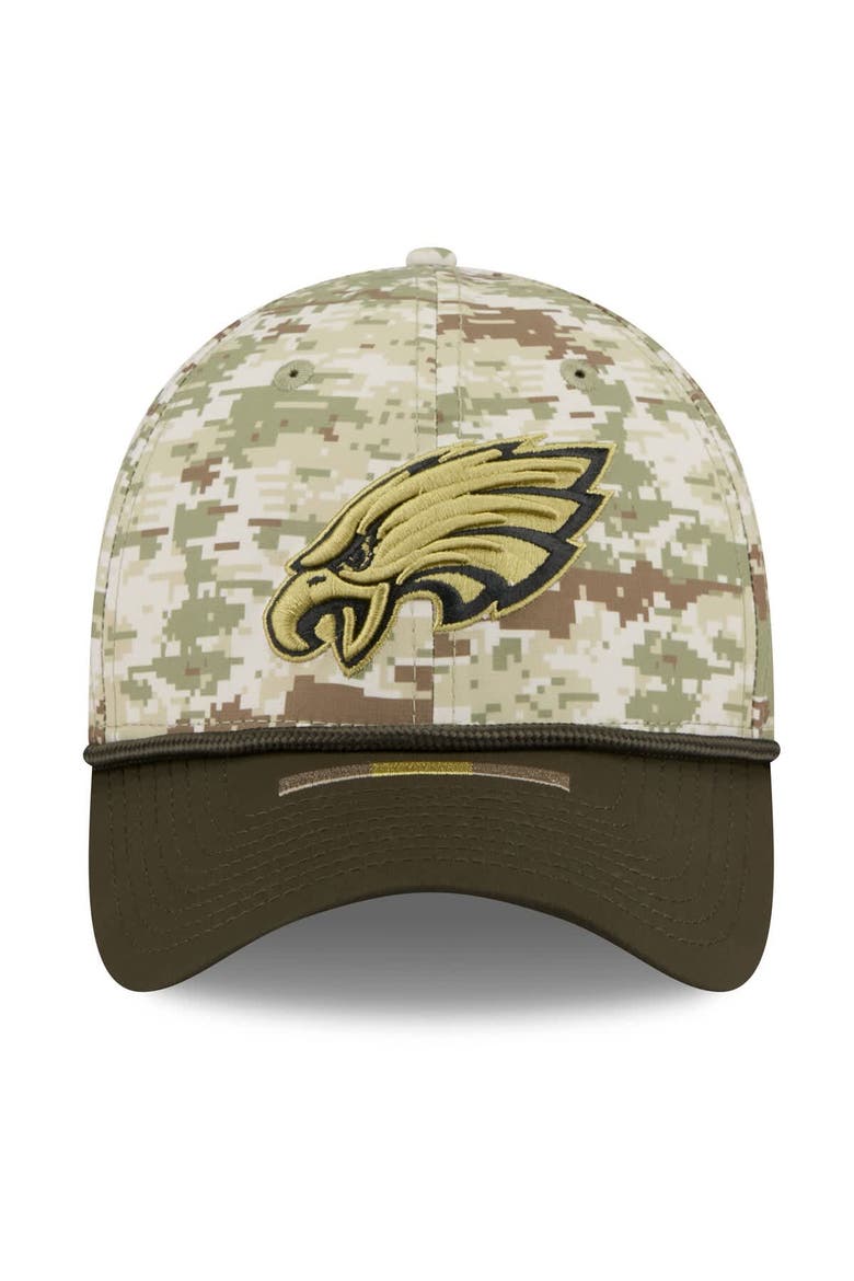 Men's New Era  Camo Philadelphia Eagles 2025 Salute to Service 39THIRTY Flex Hat, Alternate, color, Camo