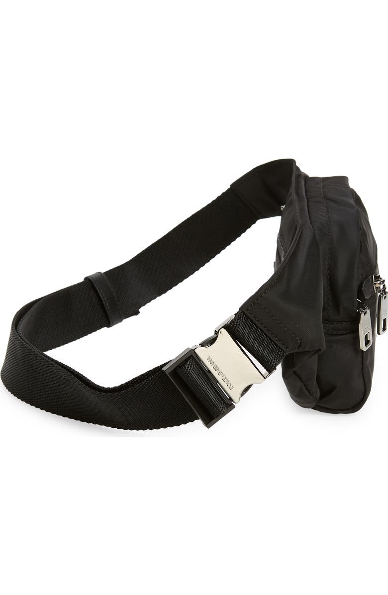 Dolce&Gabbana Rubber Logo Nylon Belt Bag, Alternate, color, Black/ Black