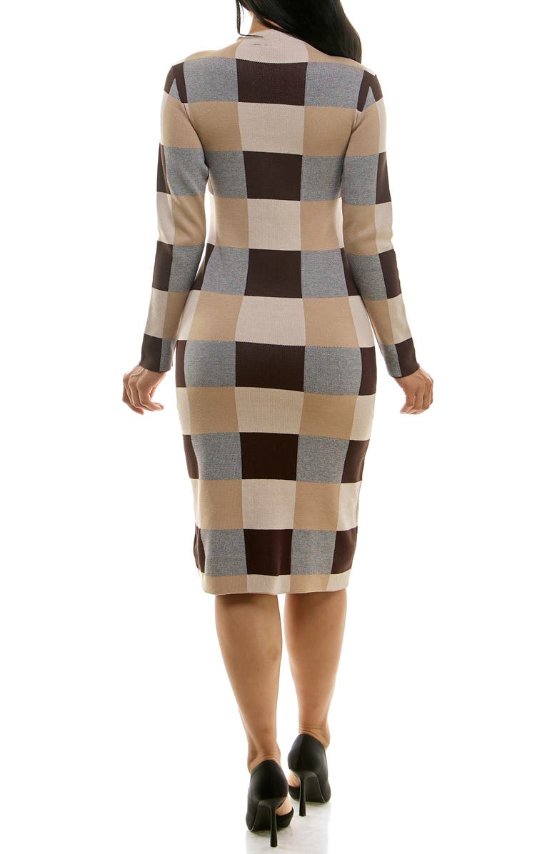 Jacquard Long Sleeve Sweater Dress