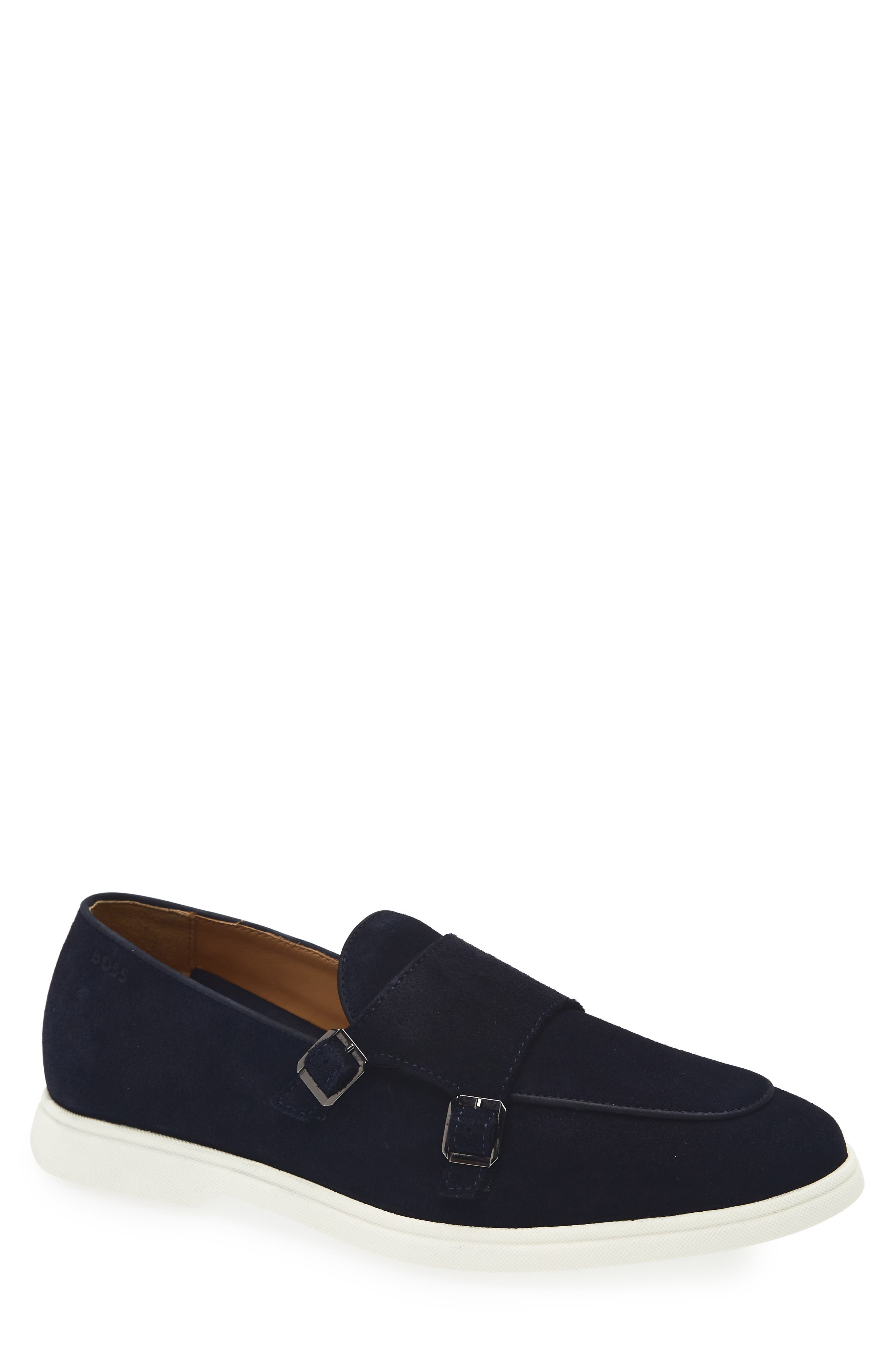 BOSS Sienne Double Monk Loafer, Main, color, Dark Blue