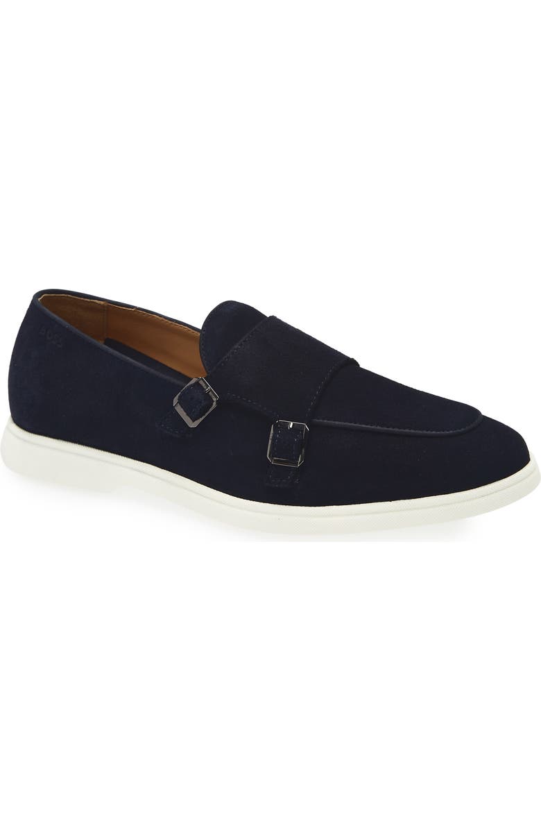 BOSS Sienne Double Monk Loafer, Main, color, Dark Blue
