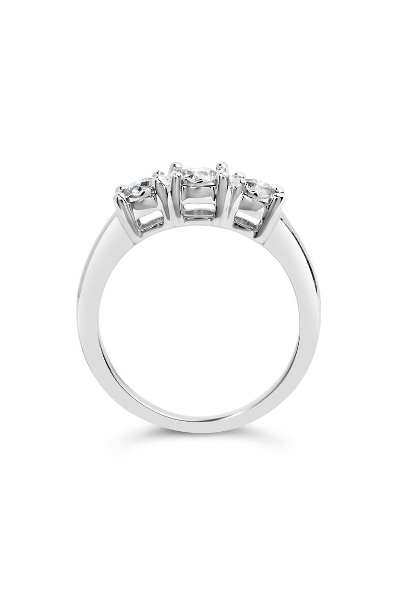 14K White Gold 1/2 Cttw Diamond Three Stone Illusion Plate Ring, Alternate, color, White