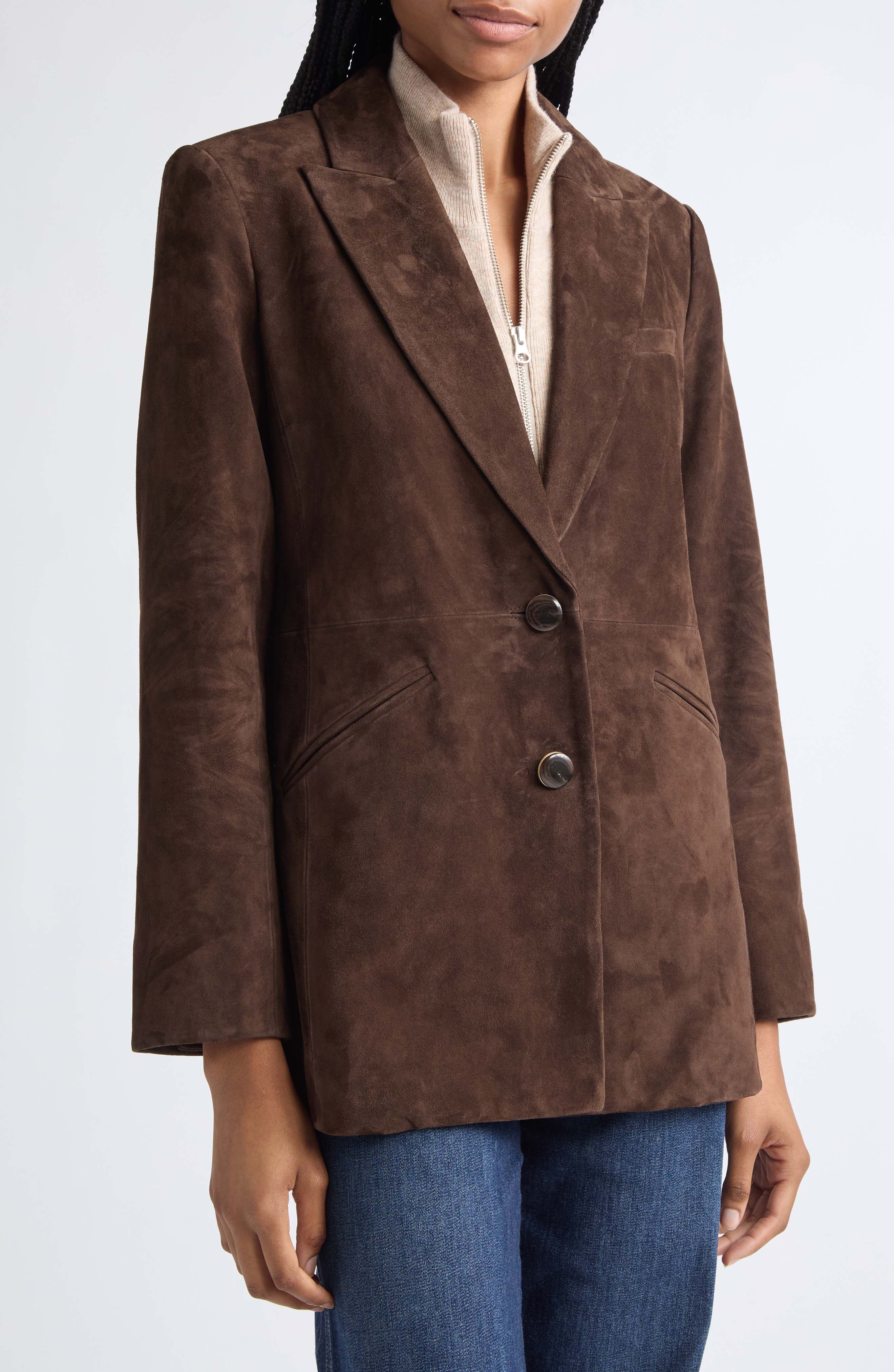 Veronica Beard Maci Suede Dickey Jacket (Women) | Nordstrom