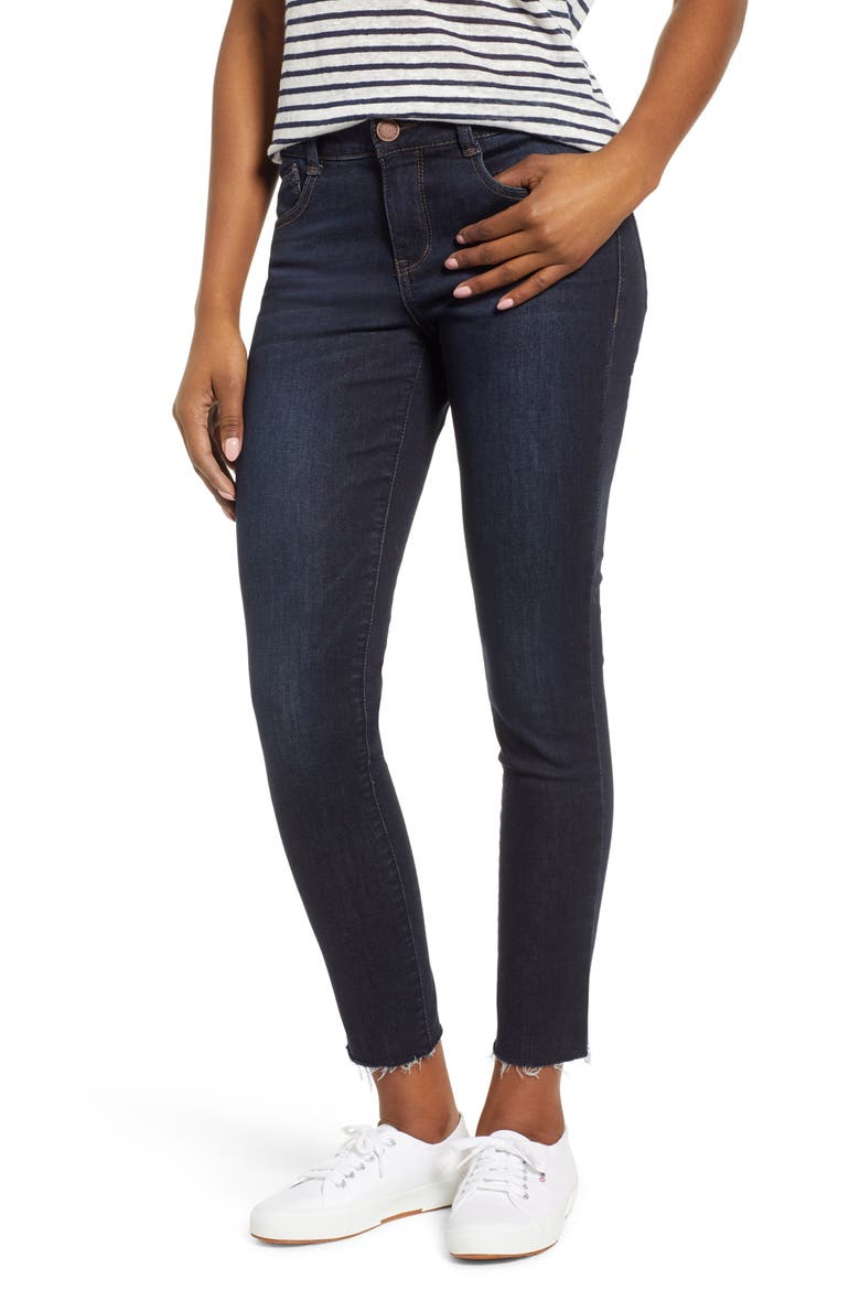 Raw Hem Skinny Jeans, Main, color, IN INDIGO