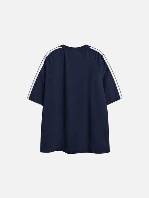 Aelfric Eden Contrast Color Stripe Soccer Jersey In Blue