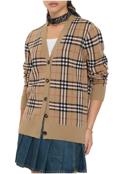 Check Cotton Wool Cardigan