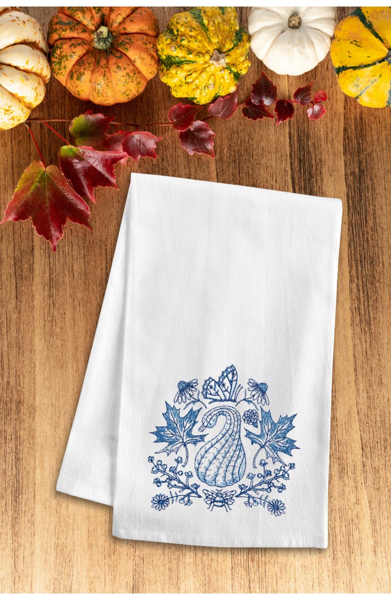 C&F Home Blue Harvest Gourd Design Dishtowel, Alternate, color, Blue