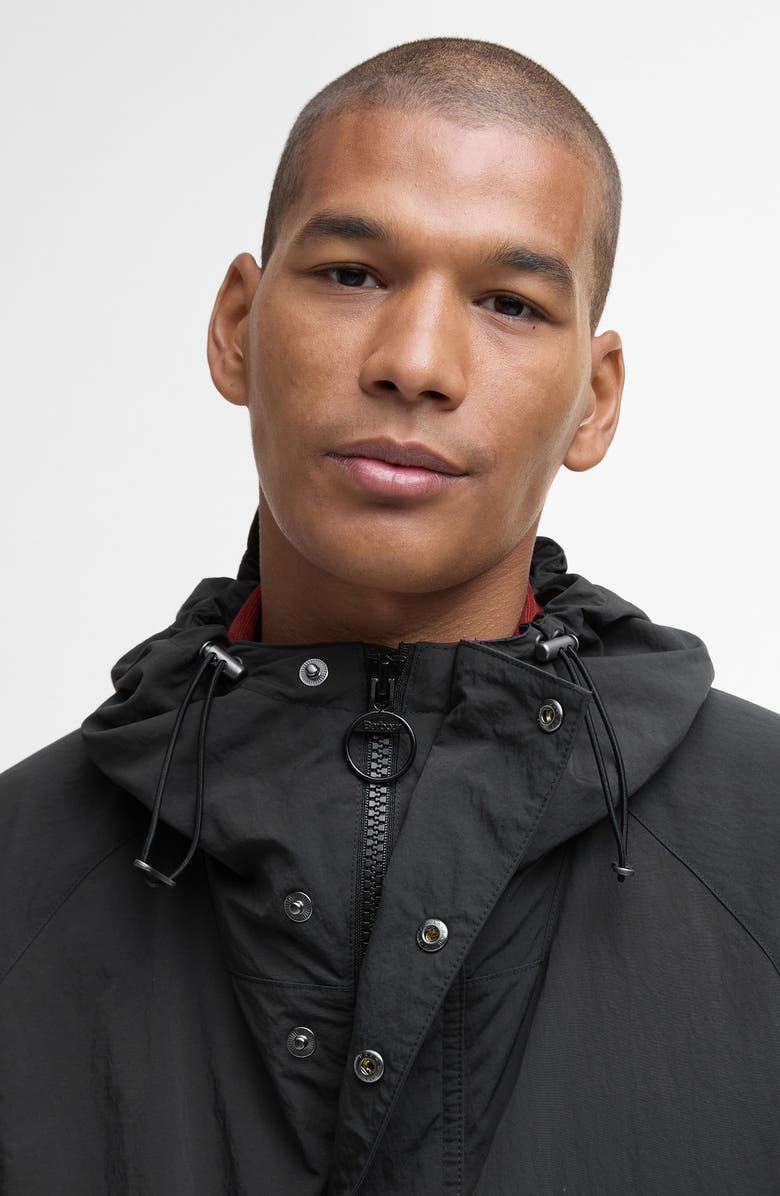 Barbour Hooded Waterproof Jacket, Alternate, color, Black
