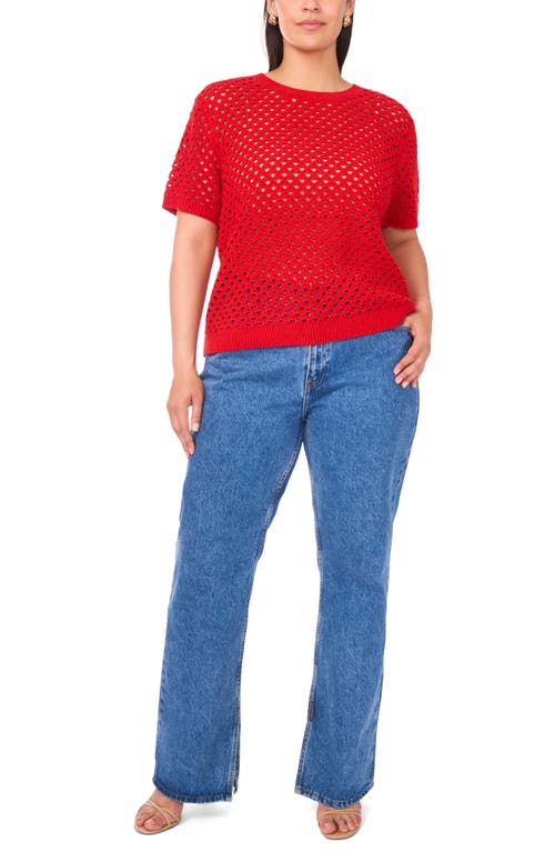 Vince Camuto Open Stitch Short Sleeve Sweater