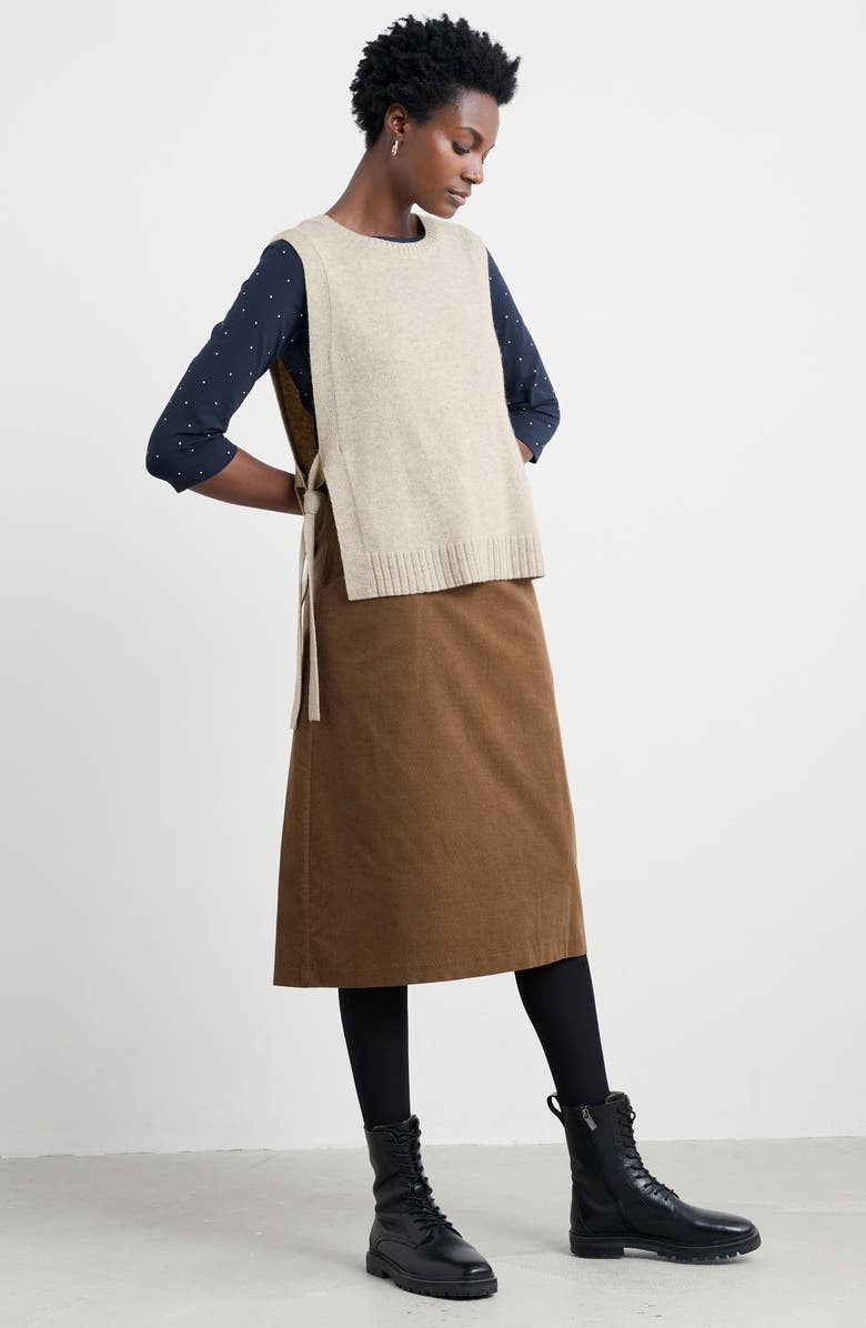 Seasalt Cornwall Forest View Organic Cotton Corduroy A-Line Skirt, Alternate, color, Gully