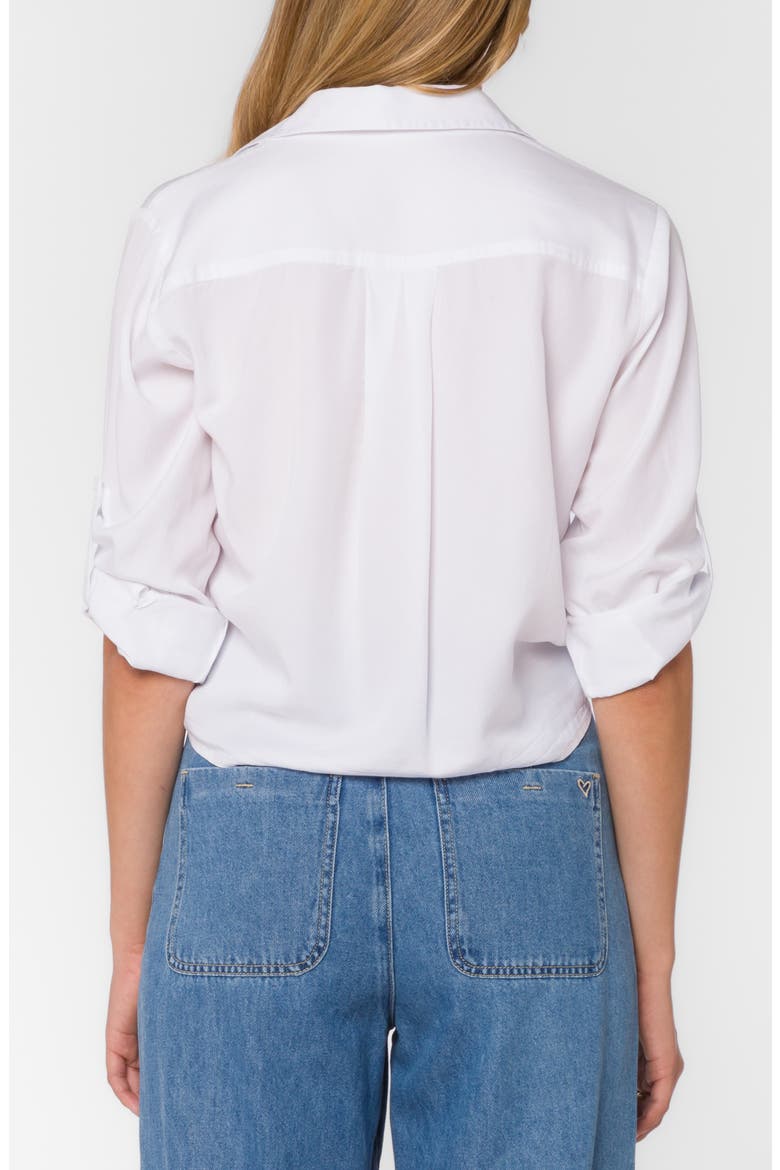Solange Crop Tie Front Shirt, Alternate, color, OPTIC WHITE