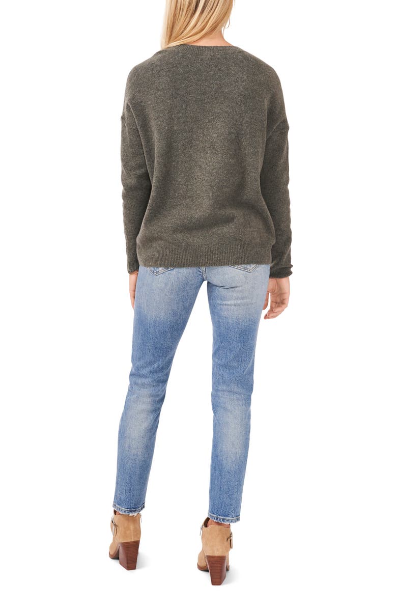 Vince Camuto Exposed Seam Crewneck Sweater, Alternate, color, Enigma Grey