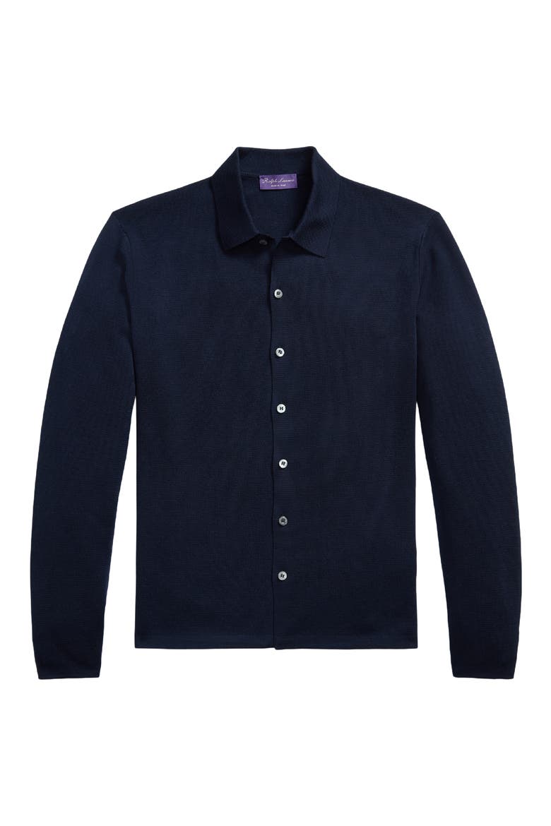 Milano Stitch Merino Wool Cardigan, Main, color, RACING NAVY