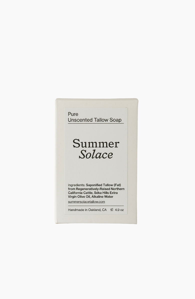 Summer Solace Tallow Pure Unscented Bar Soap Regenerative Tallow, Main, color, Off-White