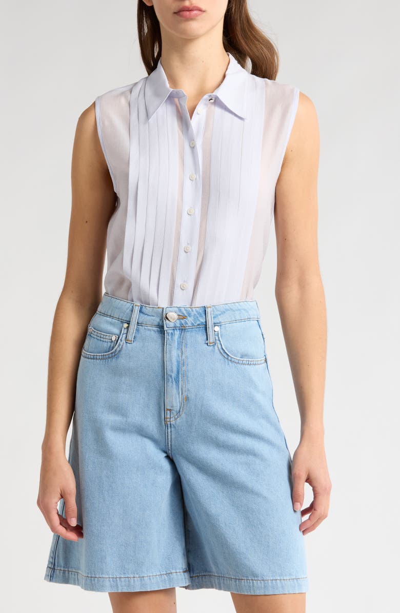 Derek Lam 10 Crosby Jane Pintuck Sleeveless Shirt, Main, color, Periwinkle