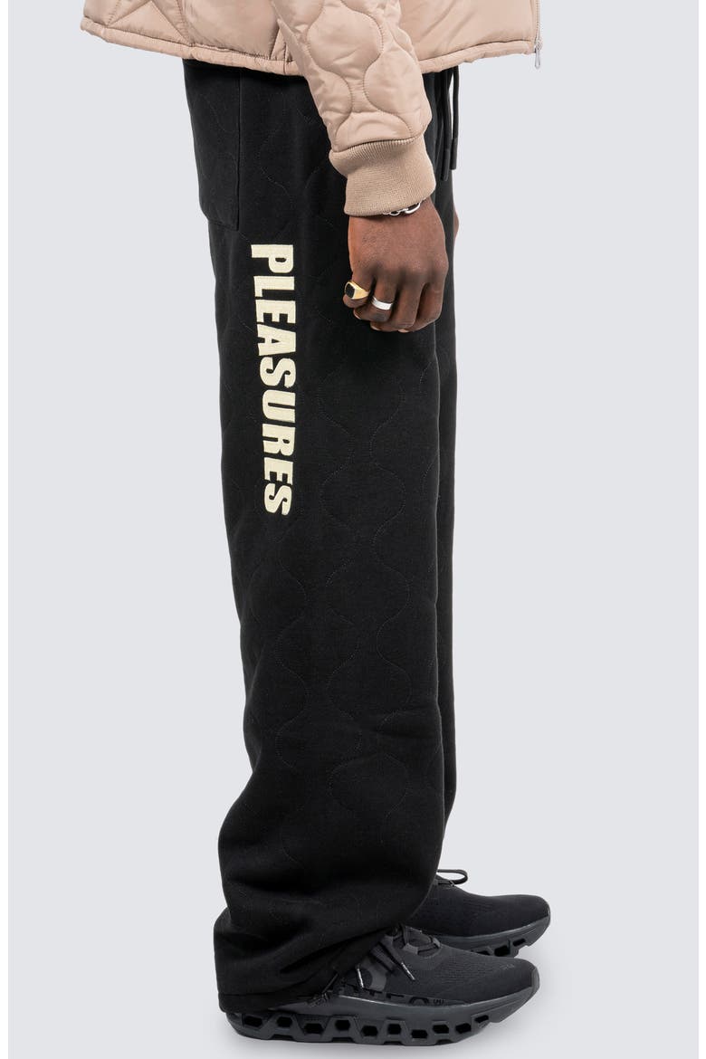 Wave Quilted Graphic Sweatpants, Alternate, color, BLACK