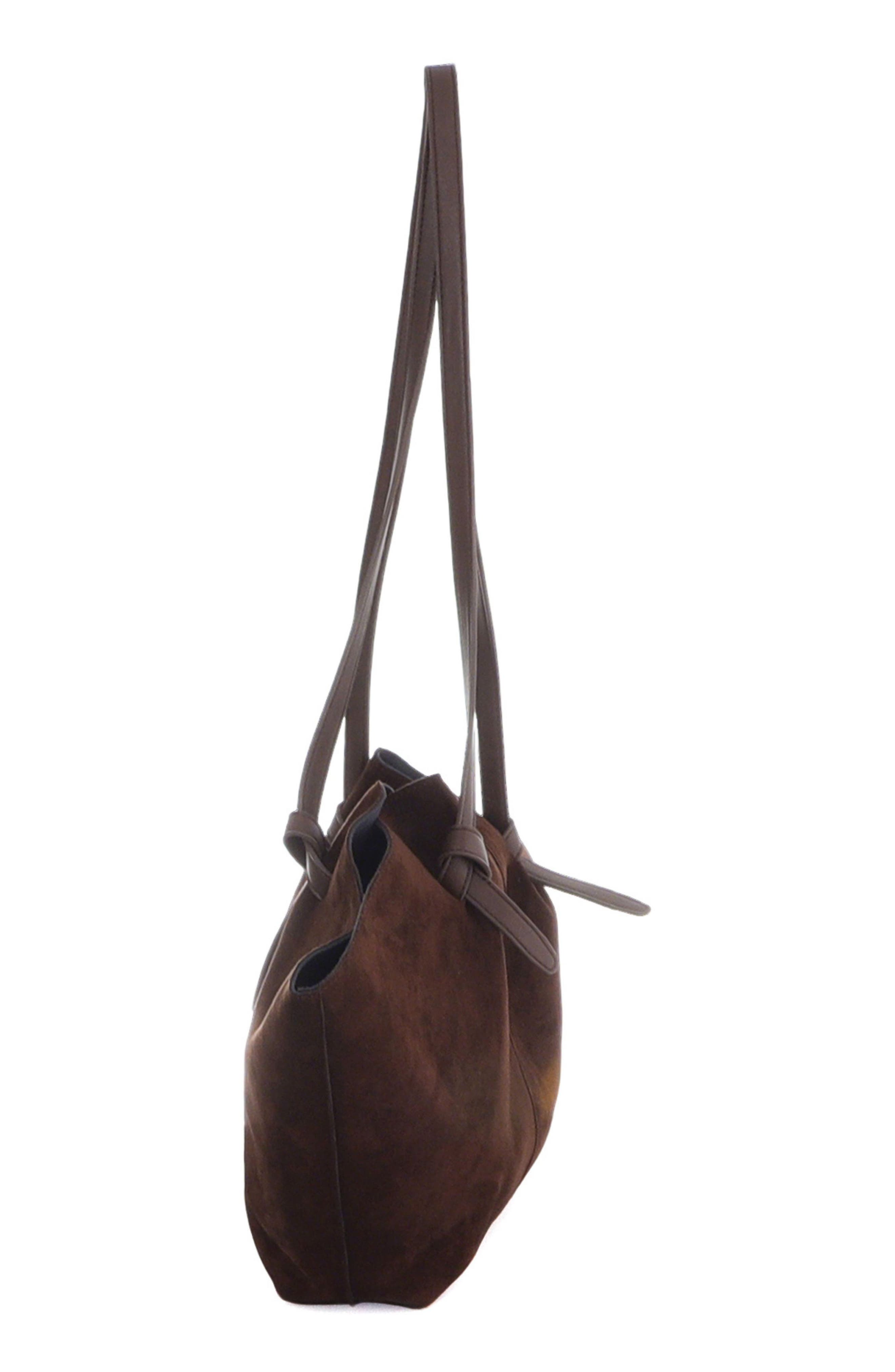 Large Faux Leather Tote, Alternate, color, BROWN