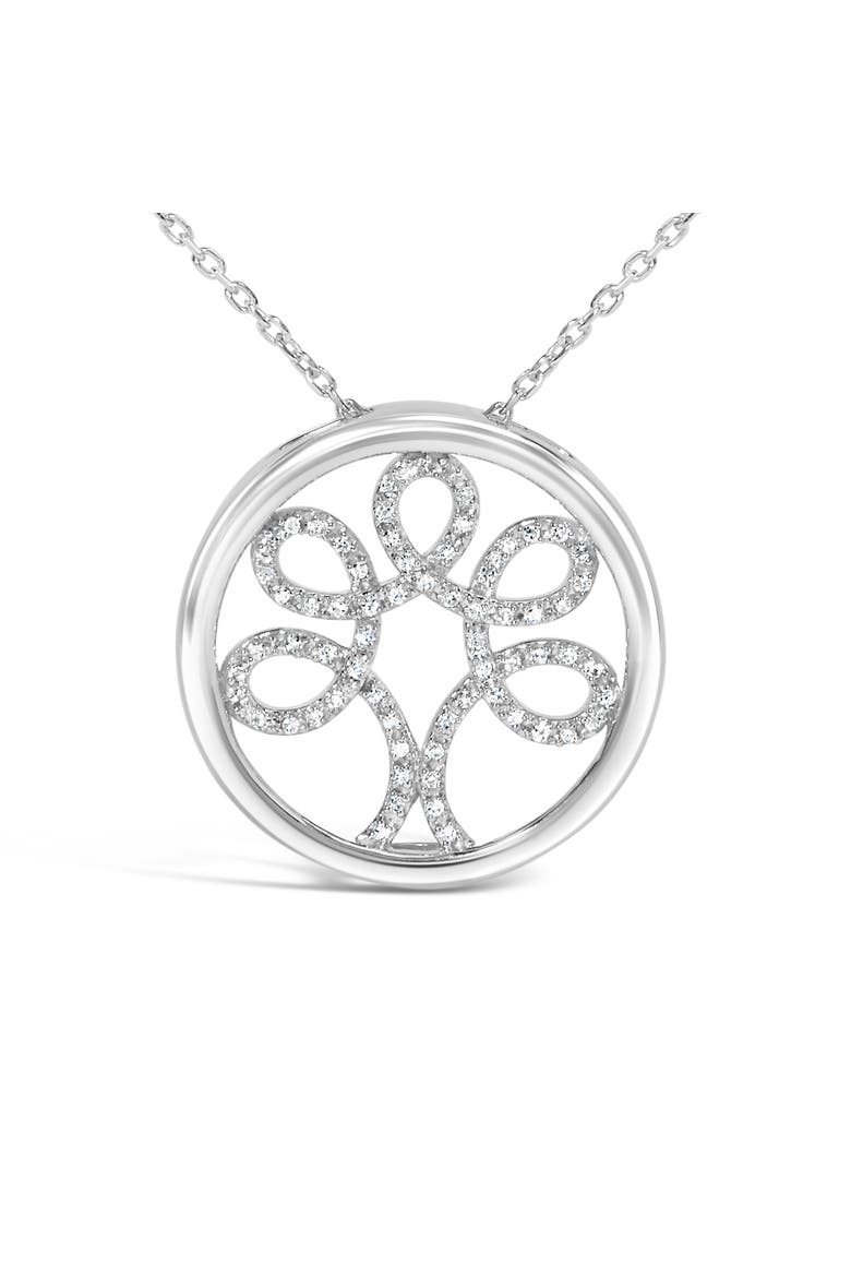 Silver 1/10 Cttw Diamond Tree of Life Pendant Necklace, Alternate, color, White