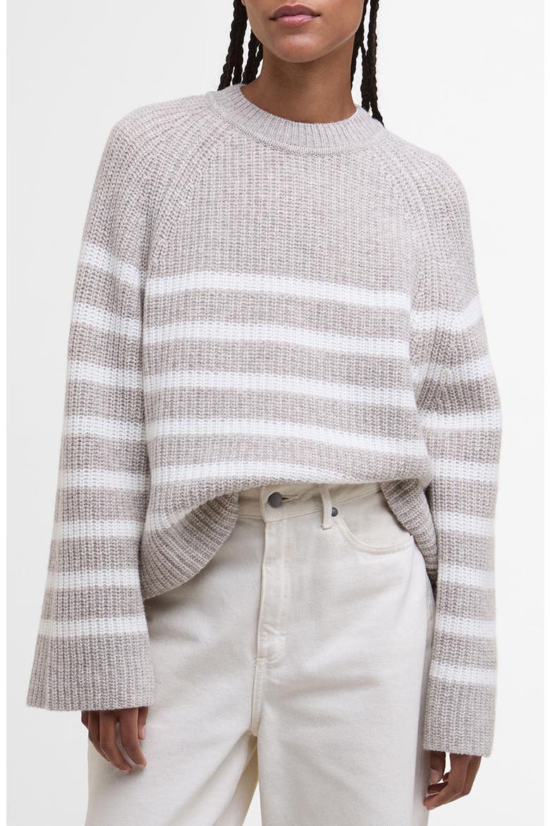 Irene Stripe Wool Blend Crewneck Sweater, Main, color, OAT STRIPE