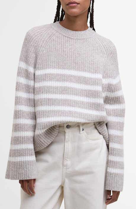 Barbour Irene Stripe Wool Blend Crewneck Sweater
