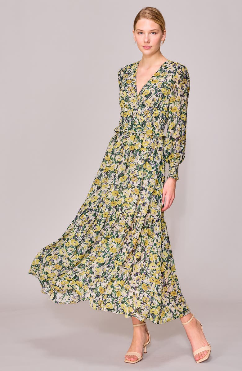 MELLODAY V-Neck Long Sleeve Midi Dress, Alternate, color,