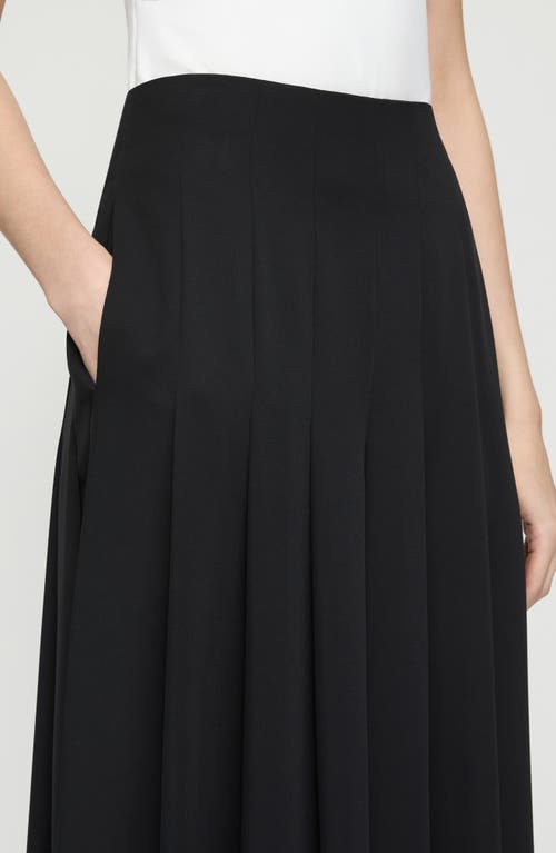 Lafayette 148 New York Leland Pleated Georgette Wide Leg Pants In Black