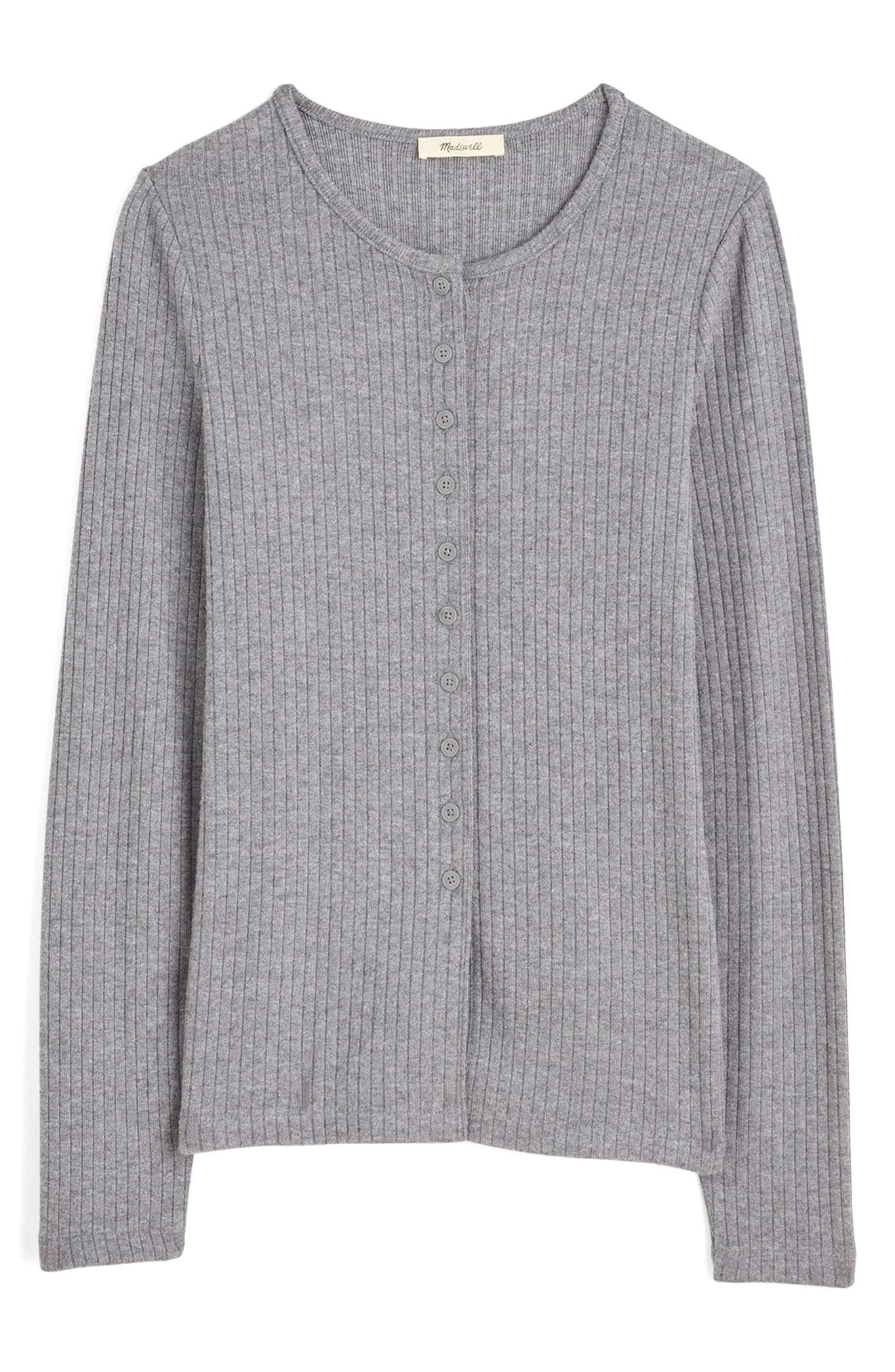 Textural Cutaway Crewneck Cardigan
