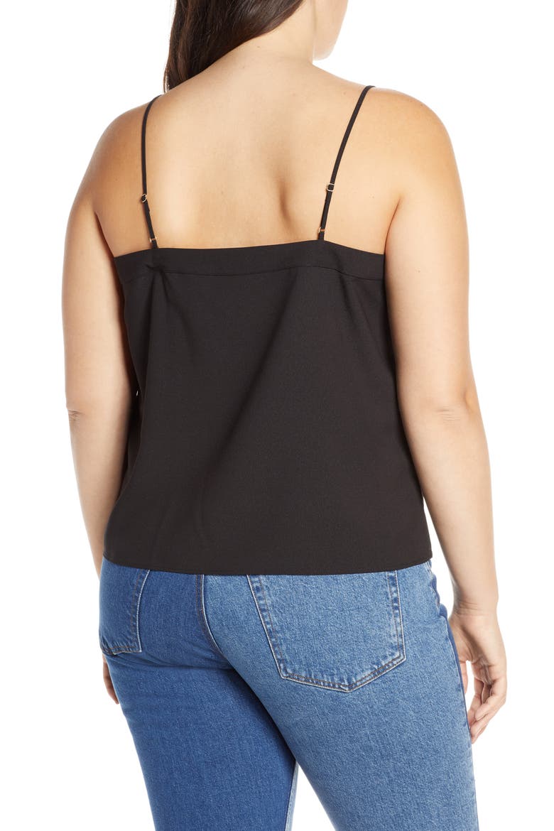 V-Neck Inset Camisole Top, Alternate, color, BLACK