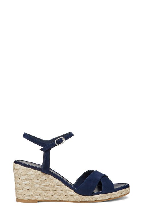 Stuart Weitzman Dayna Wedge Sandal In Nice Blue/natural