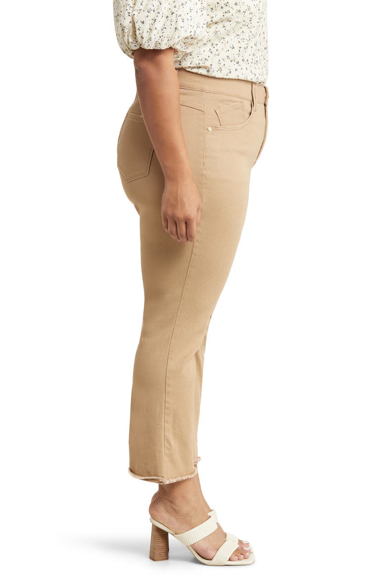 Frayed High Waist Ankle Slim Straight Leg Pants (Nordstrom Exclusive), Alternate, color, WARM SAND