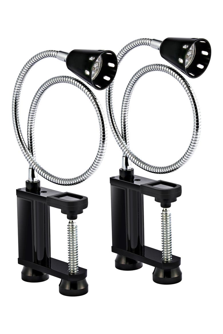 2-Pack 360 Degree Flexible LED BBQ Grill Lights, Main, color, BLACK