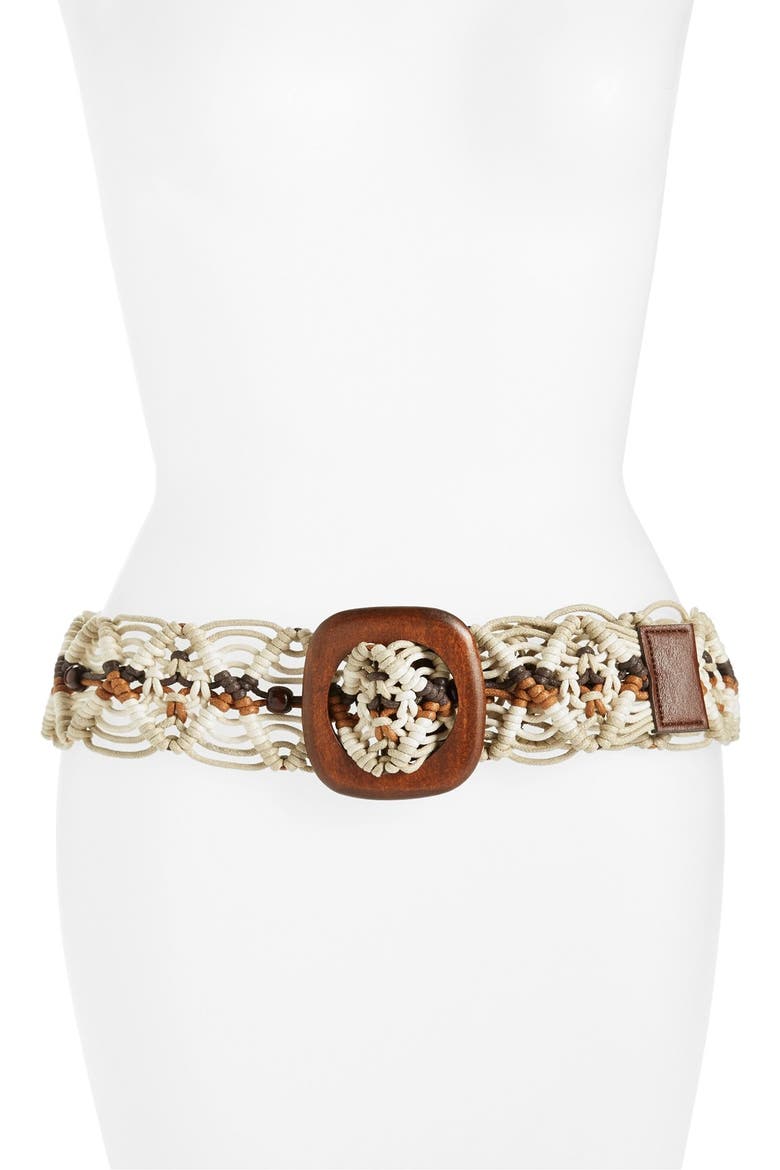 by Steve Madden 'Macramé' Belt, Main, color, NATURAL/ MULTI