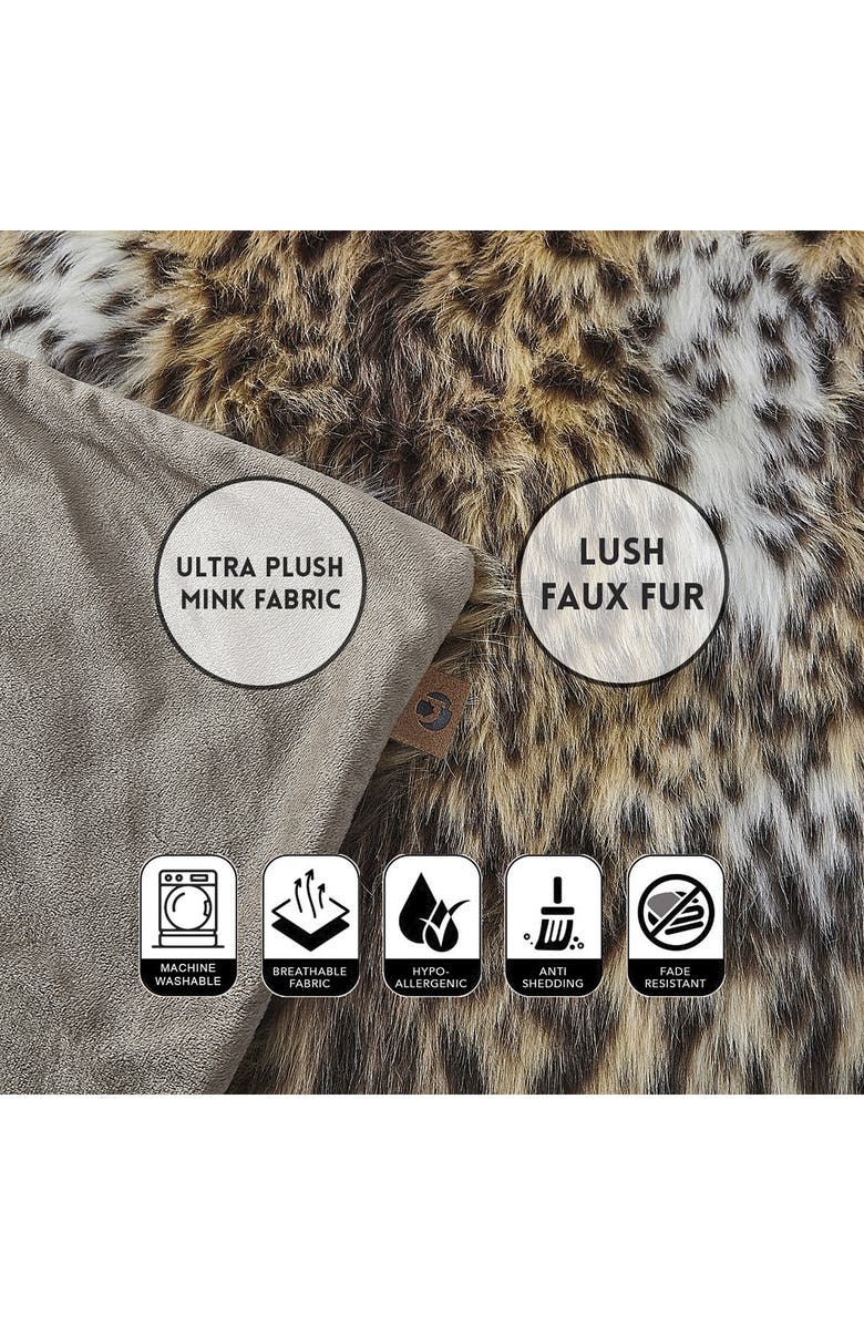 INSPIRED HOME Cheetah Print Faux Fur Throw Blanket, Alternate, color, 