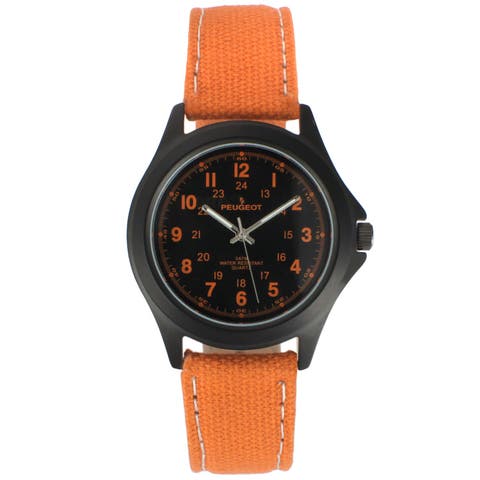 Millitary Dial PVD Plated Canvas Strap Watch- 40MM