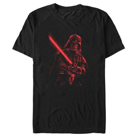Men's Star Wars A New Hope Darth Vader Red Saber  Graphic T-Shirt