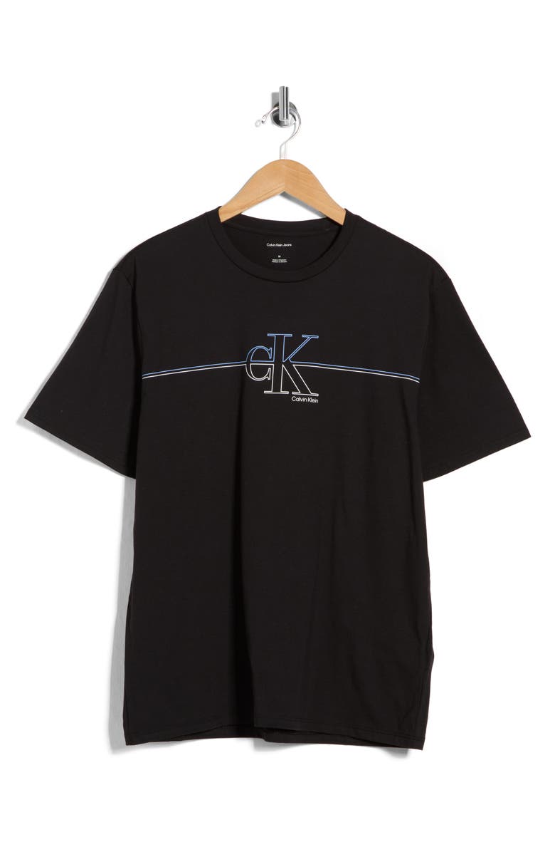 Calvin Klein Logo Line Graphic T-Shirt, Main, color, Black