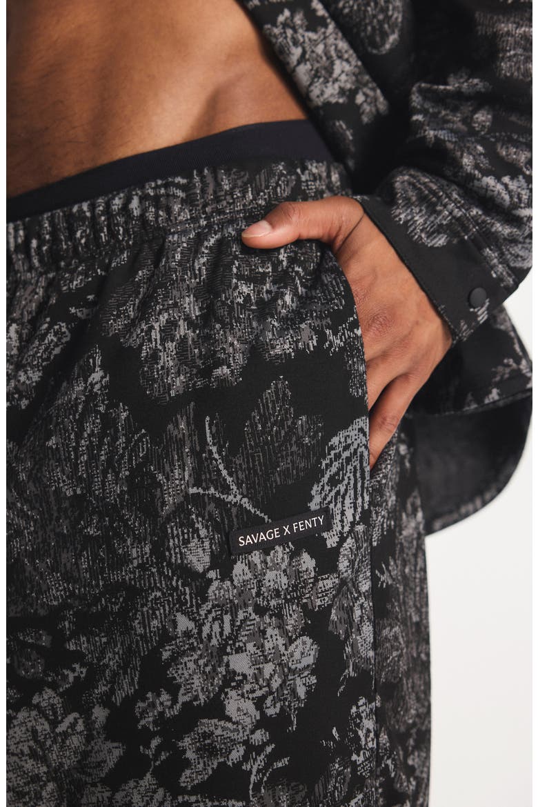 Bold Bloom Joggers, Alternate, color, BLACK CAVIAR
