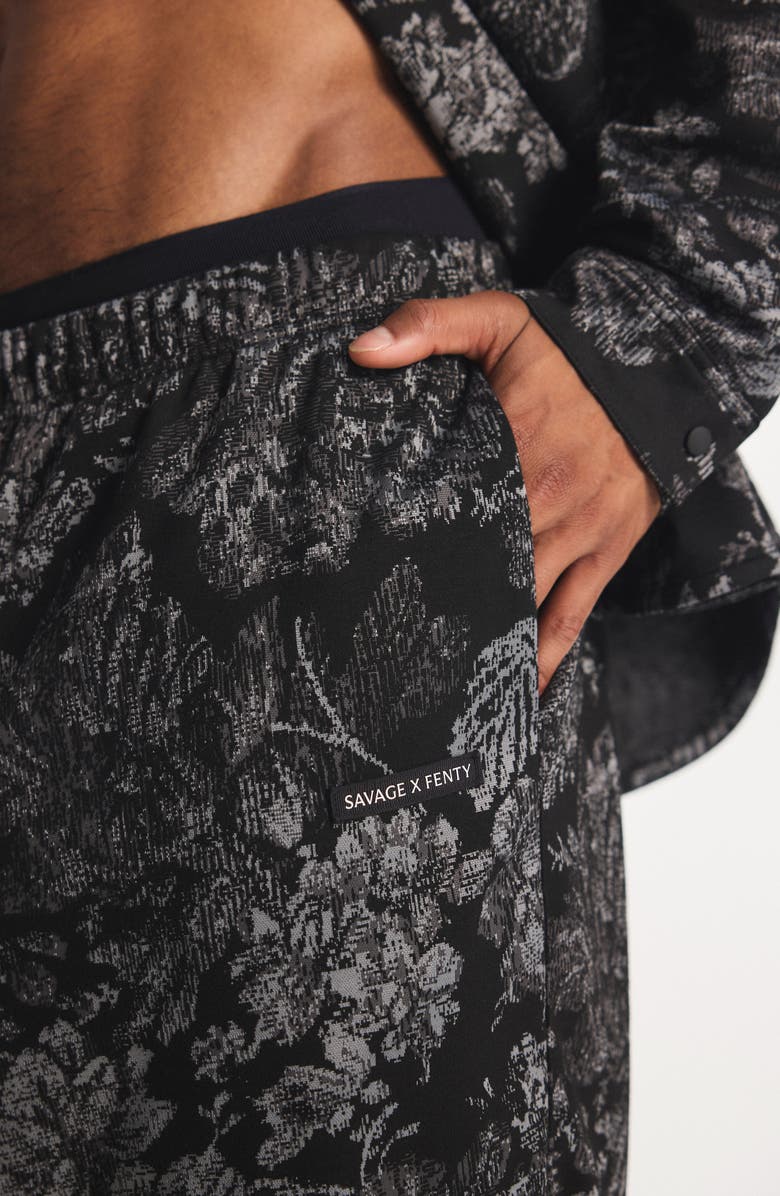 SAVAGE X FENTY Bold Bloom Joggers, Alternate, color, Black Caviar