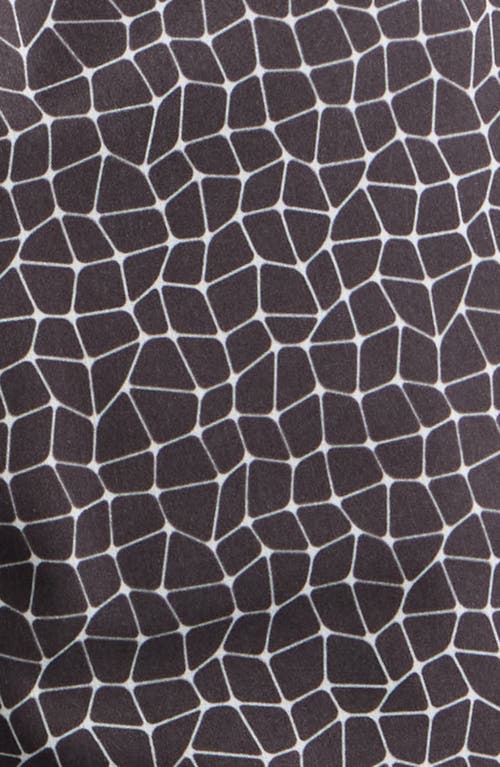 Stone Rose Wavy Mesh Print Swim Trunks In Gray