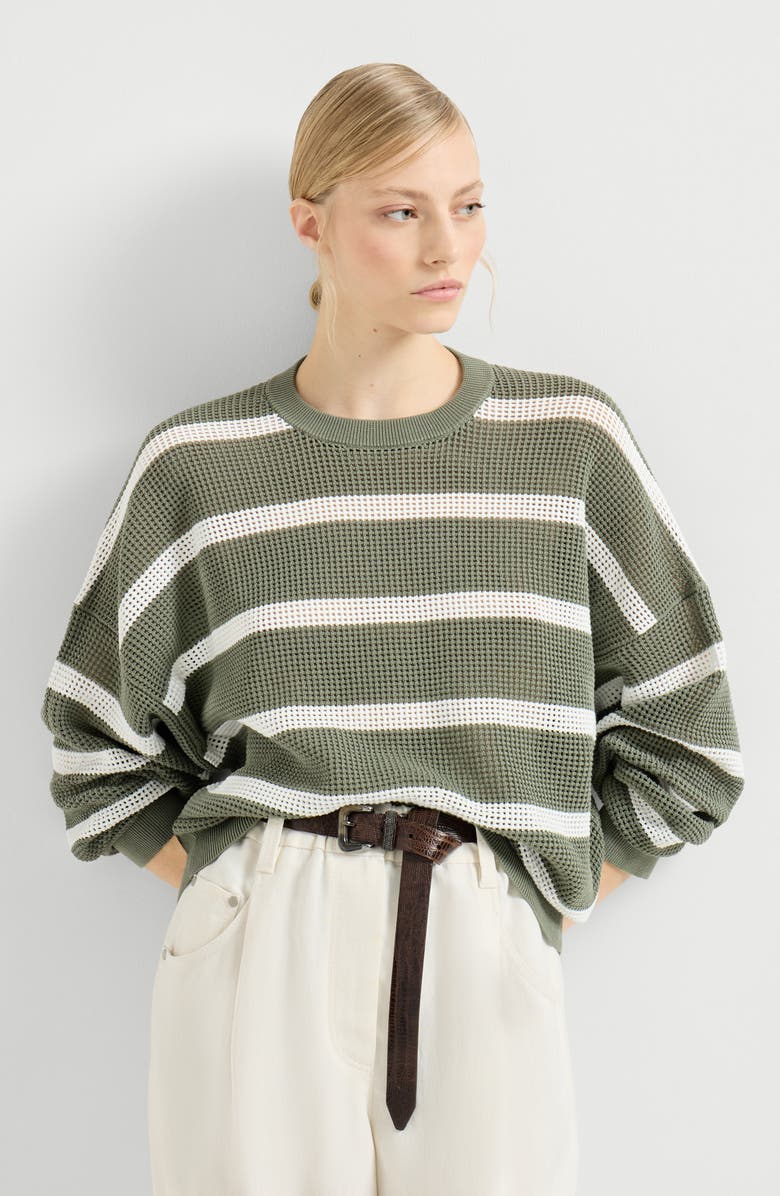Brunello Cucinelli Striped sweater, Alternate, color, Green