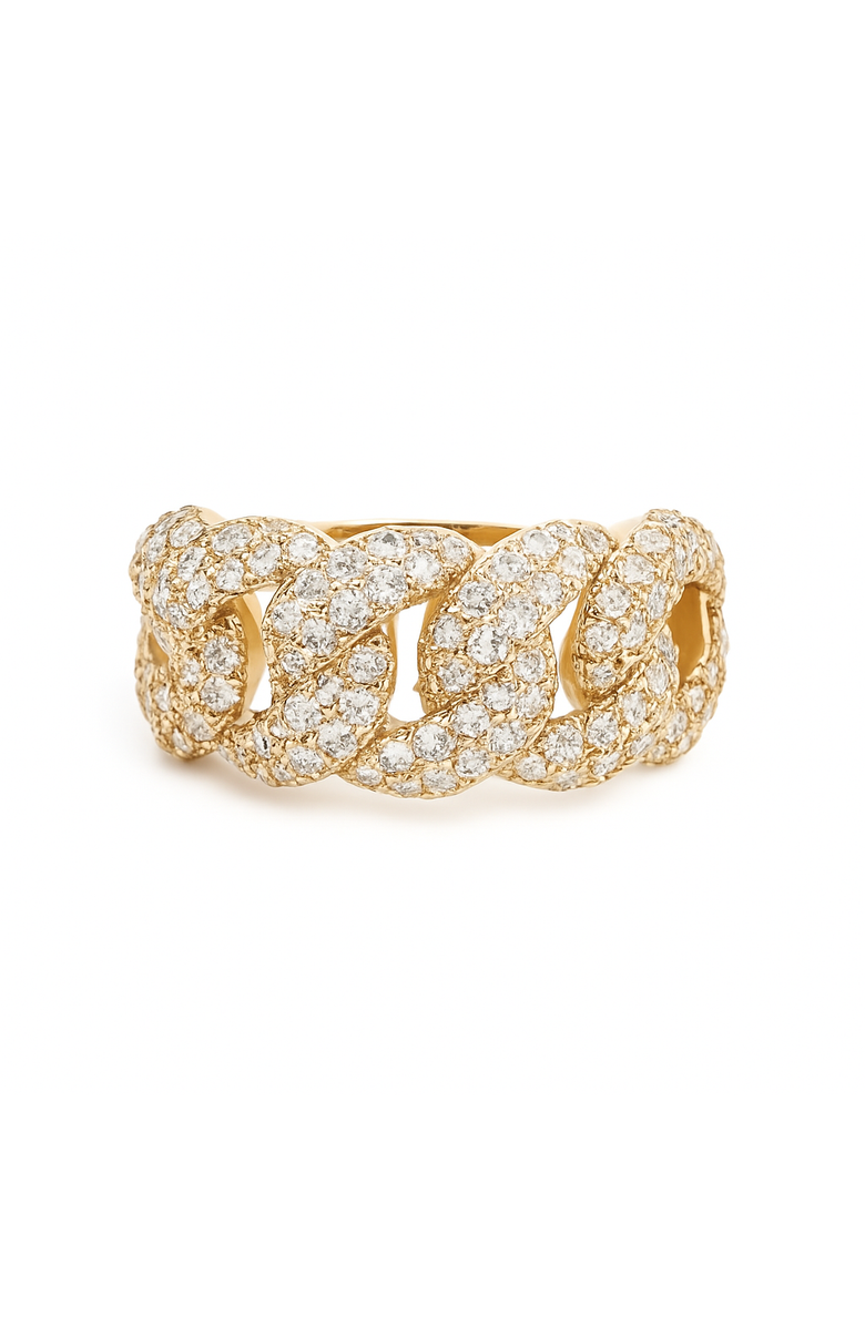 Ancona Jewelry 14K Yellow Gold Lab Grown Diamond Cuban Link Ring 1.84ct F VS1, Main, color, Yellow