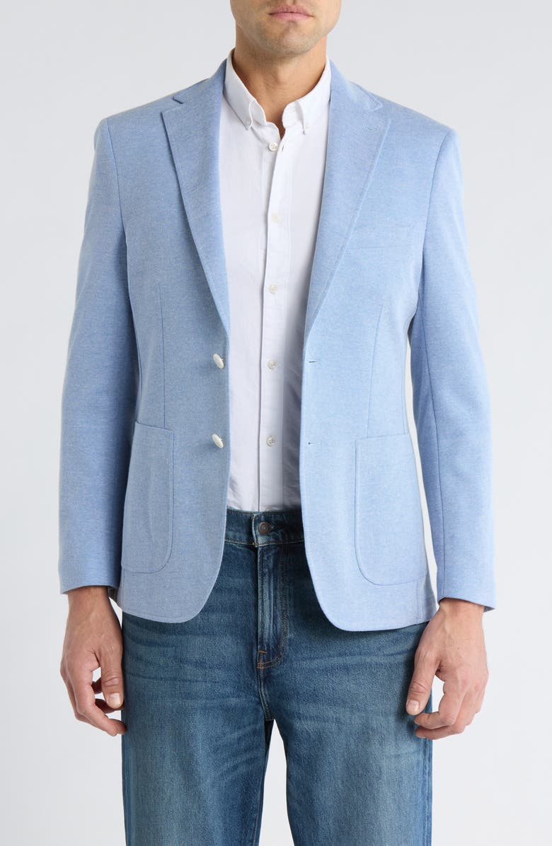 Lucky Brand Bird's Eye Piqué Knit Sport Coat, Main, color, Blue