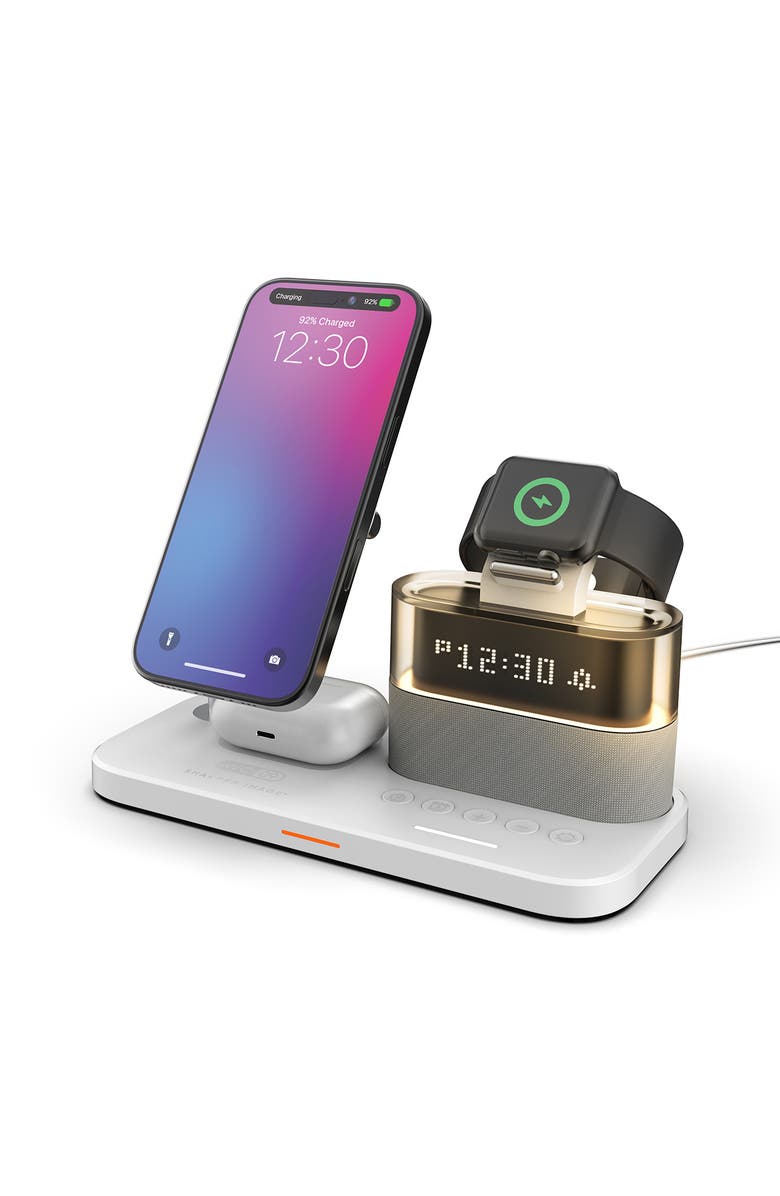 Sharper Image Wireless Charging Alarm Clock, Alternate, color,