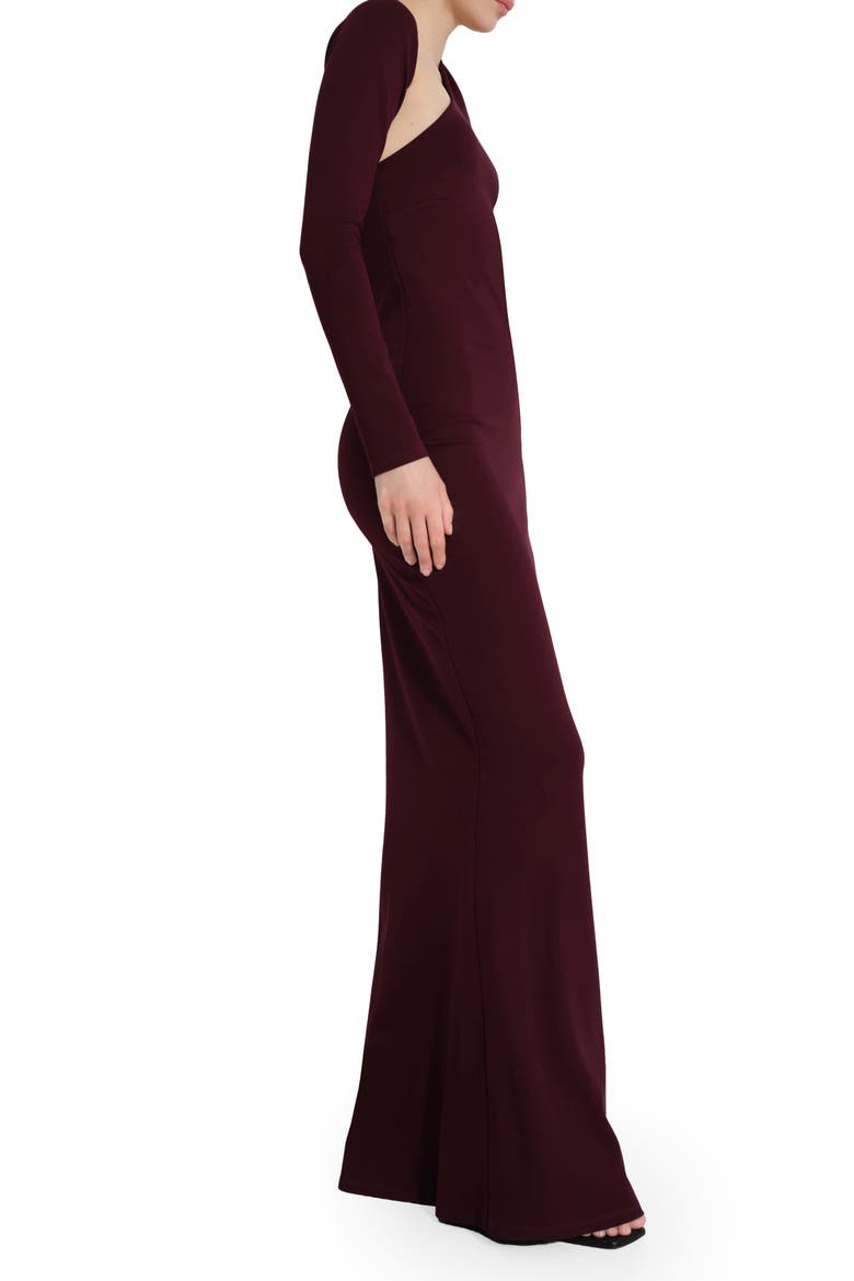 Manhattan One Shoulder Gown, Alternate, color, BURGUNDY