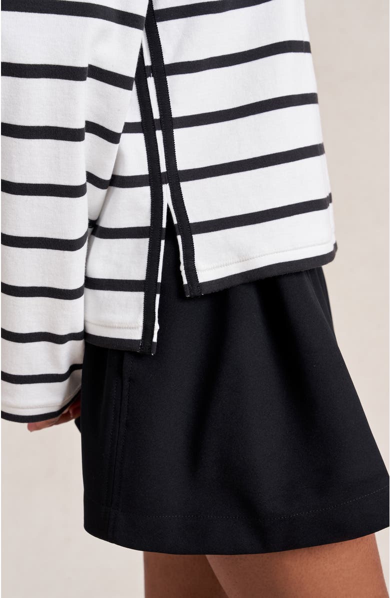 La Ligne Long Sleeve Breton Tee, Alternate, color, Ivory/Black