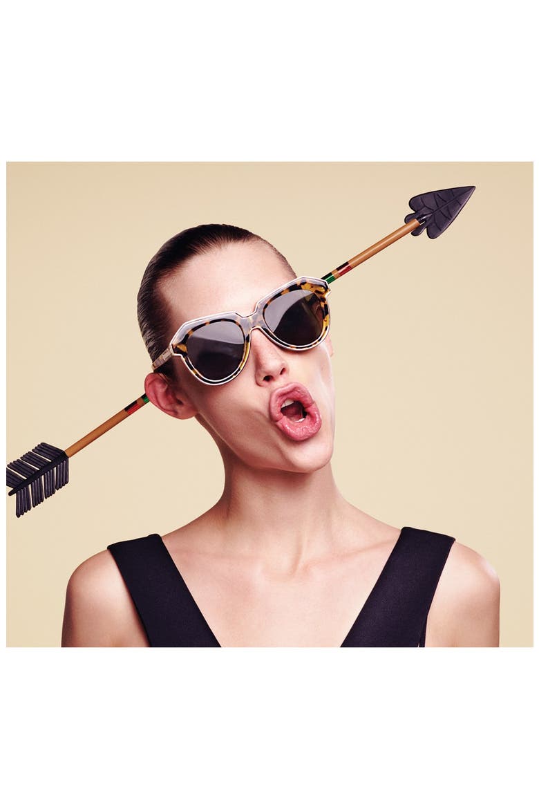 'One Astronaut - Arrowed by Karen' 49mm Sunglasses, Alternate, color, CRAZY TORT/ GOLD