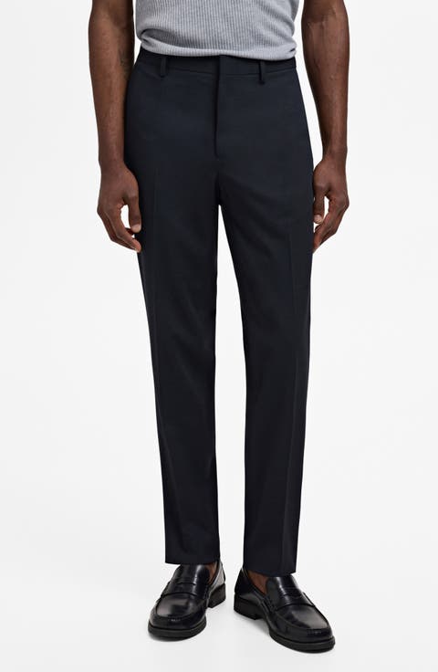 Slim Fit Flat Front Pants