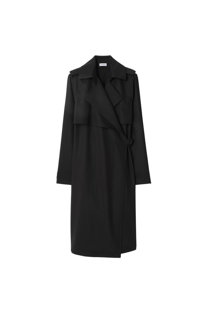Burberry Wool Trench Dress, Alternate, color, Black