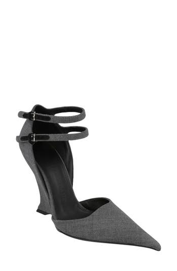 Ferragamo Wedge Heel Pump In Gray